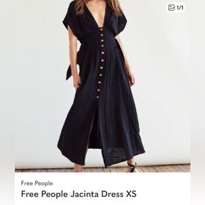 Free People Jacinta Black Maxi Dress XS